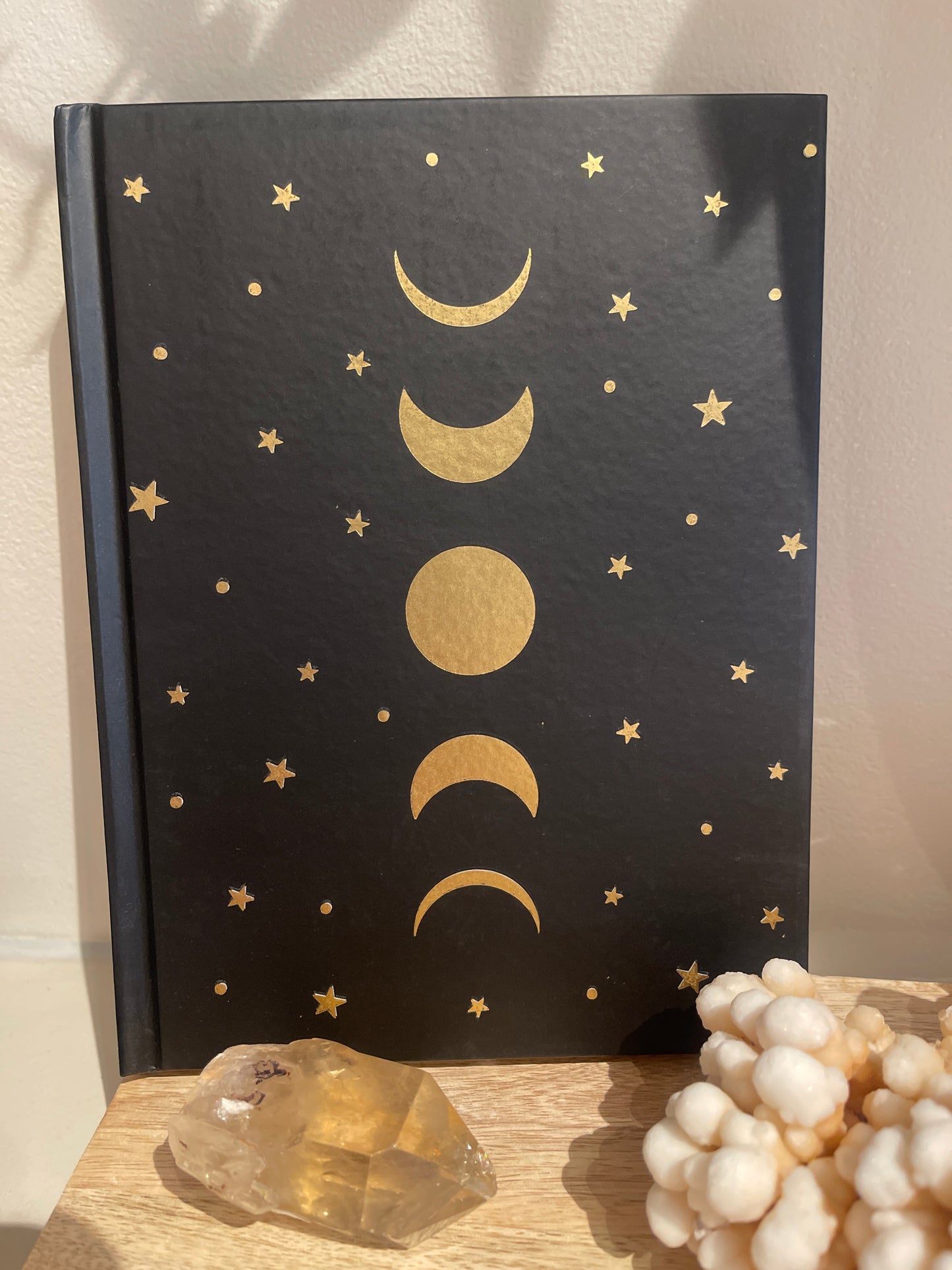 NOTEBOOK MOON PHASES & STARS Black – 15X21 CM