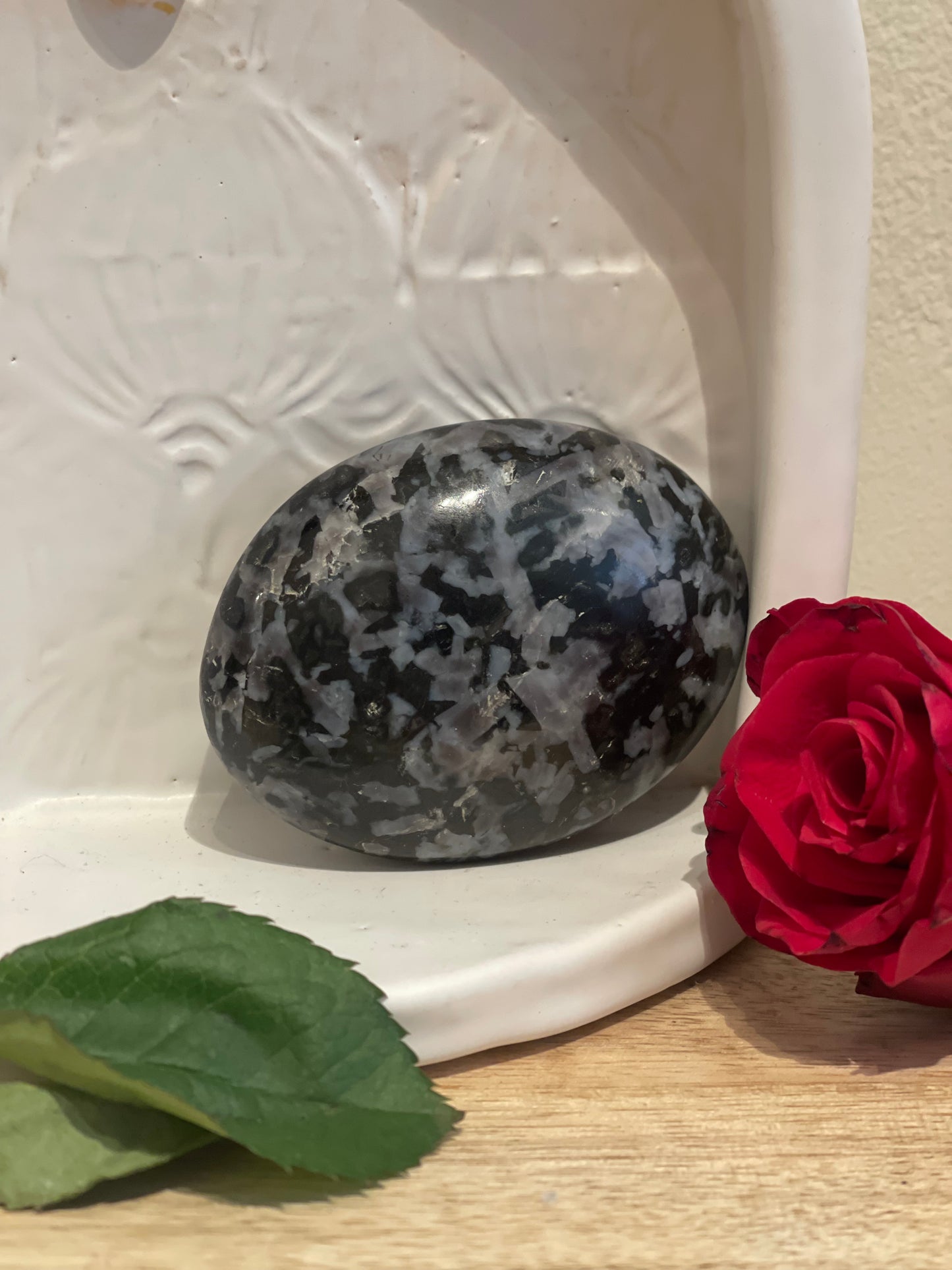 Gabbro Crystal Root and Third Eye Chakra - L