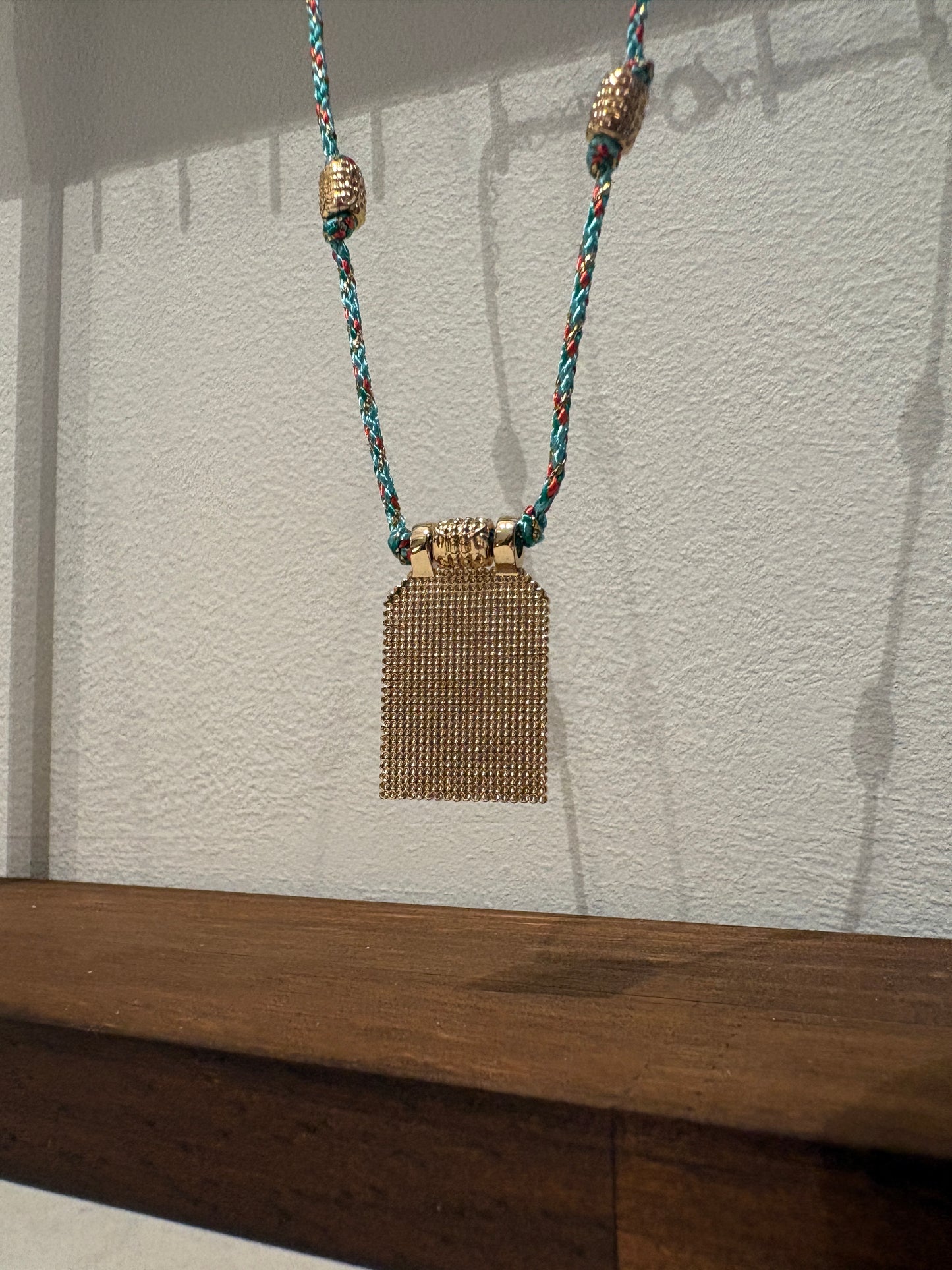 Light Blue Necklace Burning Heart Tarot Card stainless steel