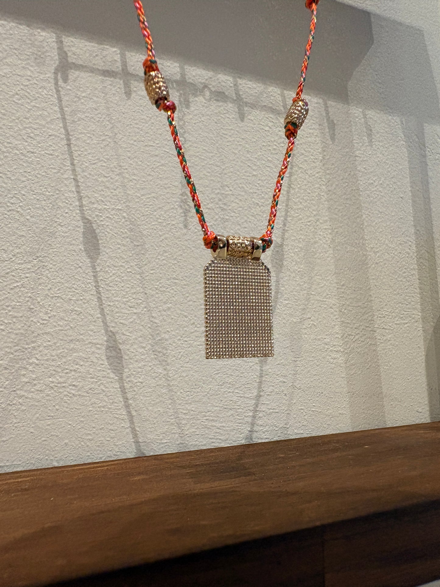 Orange Necklace Burning Heart Tarot Card