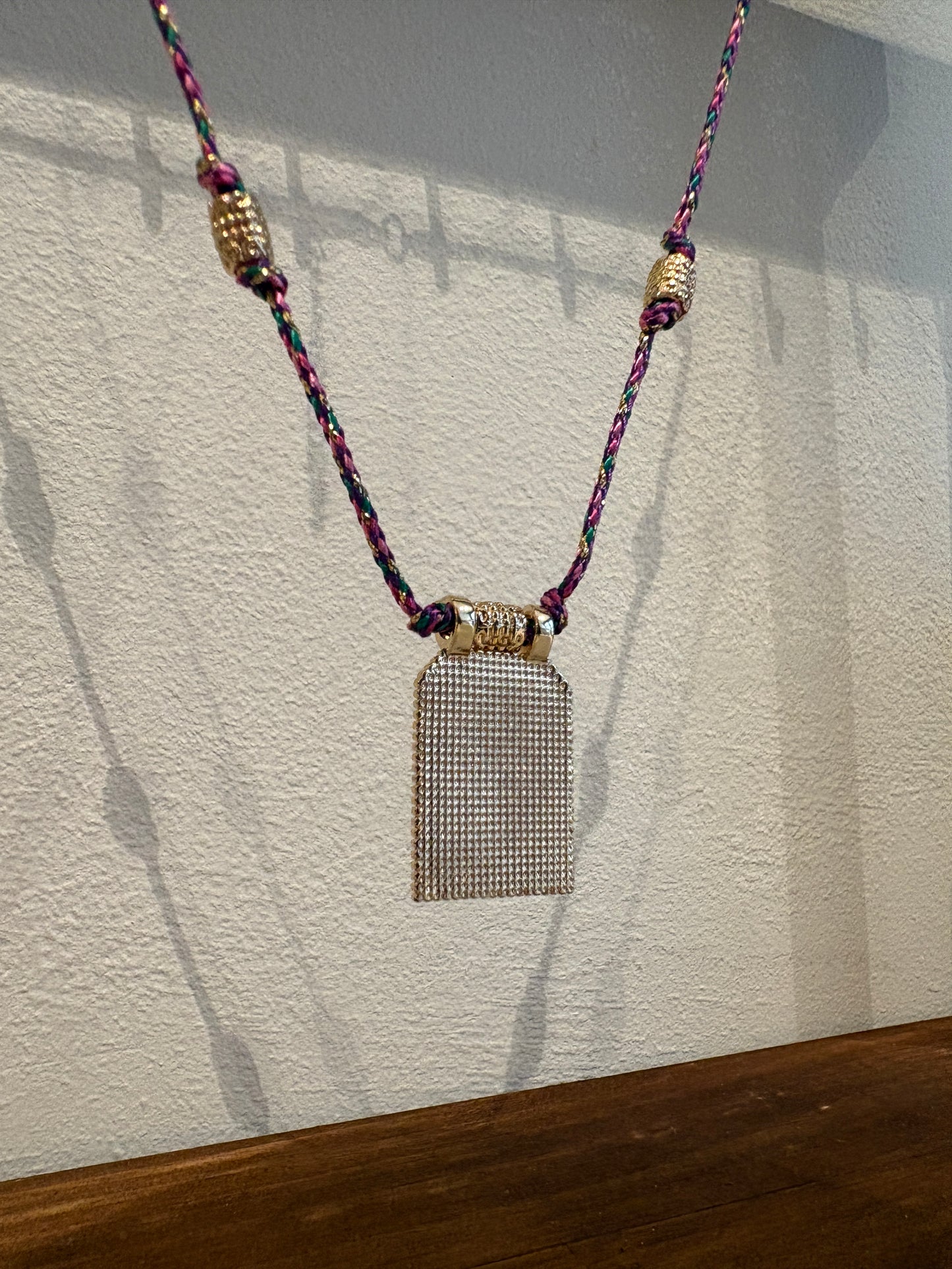 Purple Necklace Burning Heart Stainless steel