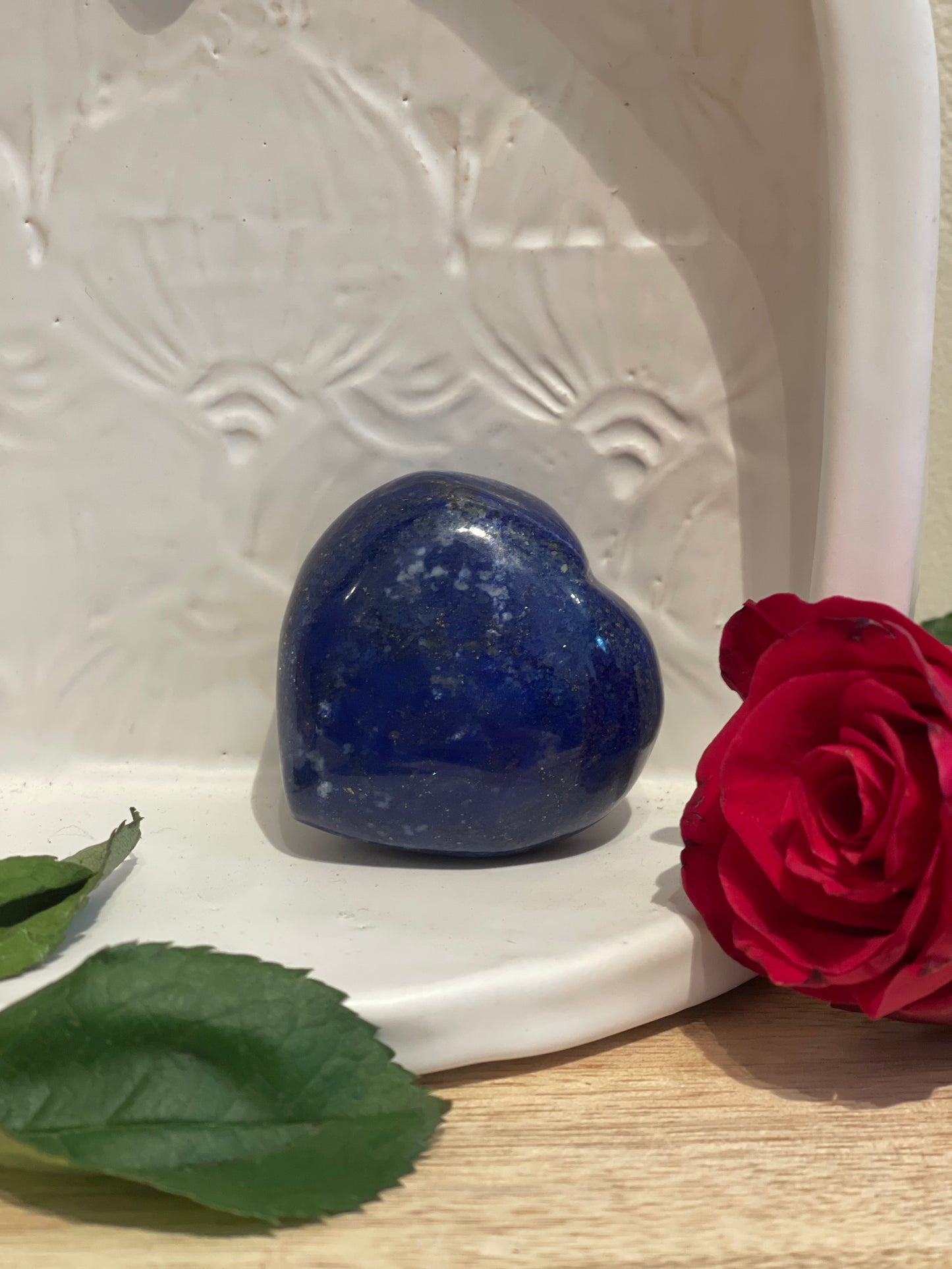 Lapis Lazuli Crystal Third Eye and Throat Chakra - Heart Shaped