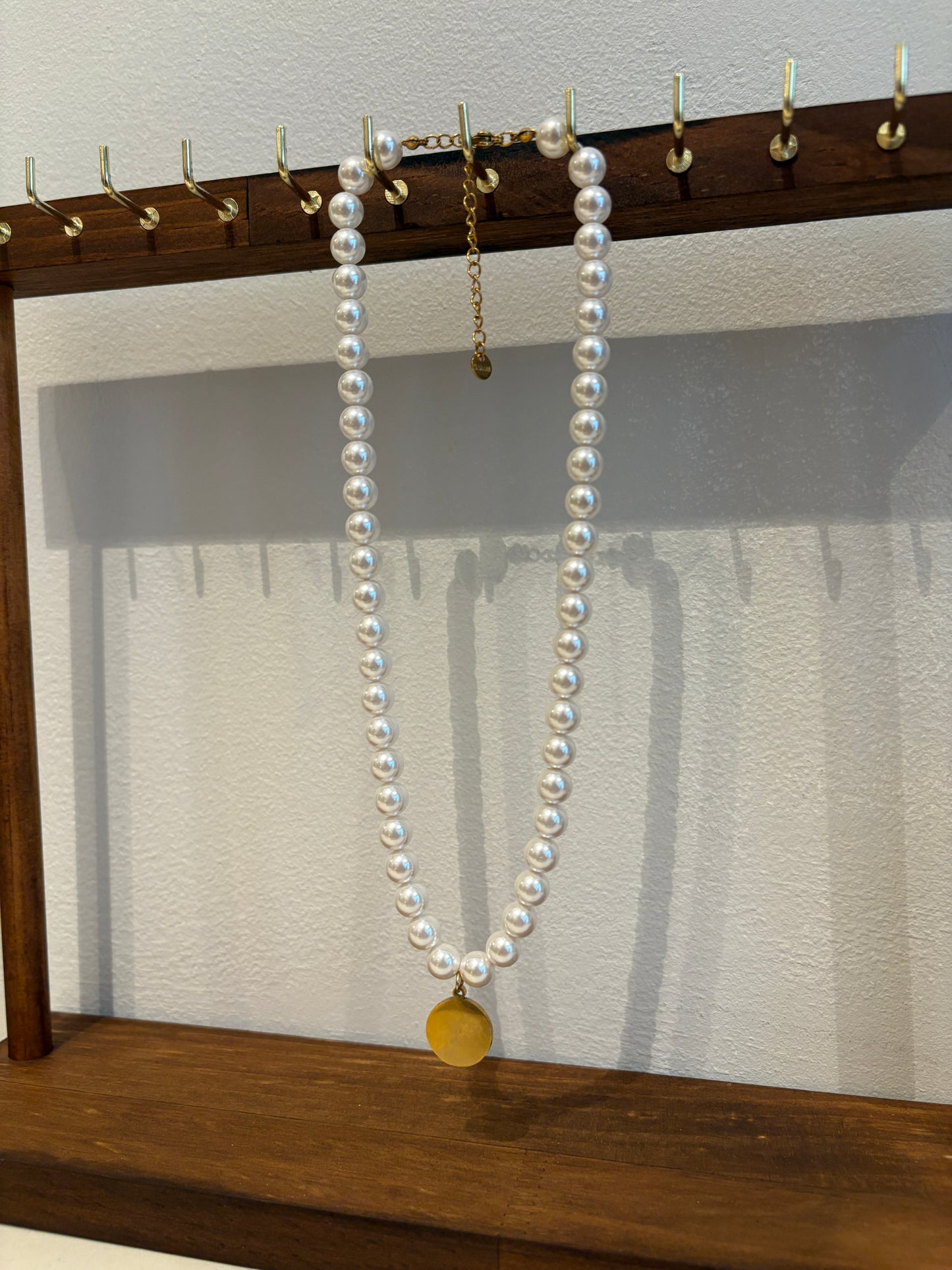 Zodiac Sign 18K Gold Plated Necklace Aquarius Waterman Beads Pearls