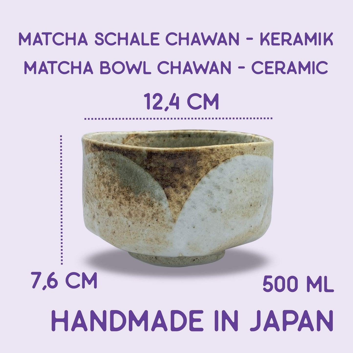 Japanese matcha bowl Chawan Yuki handmade in ceramic