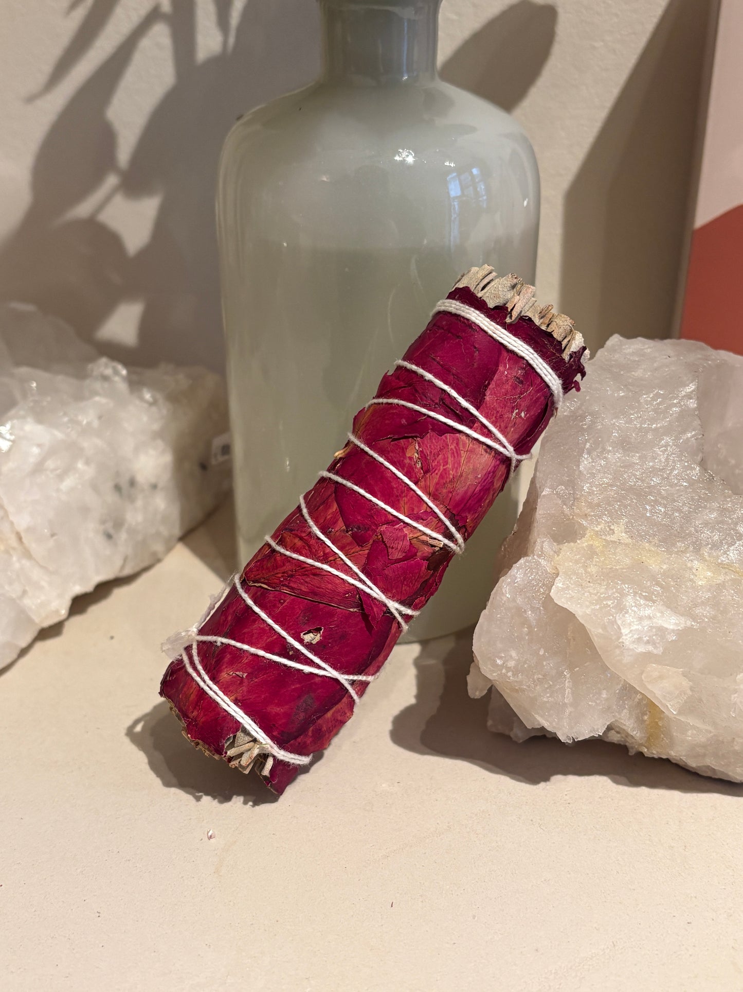 WHITE SAGE WITH ROSE PETALS