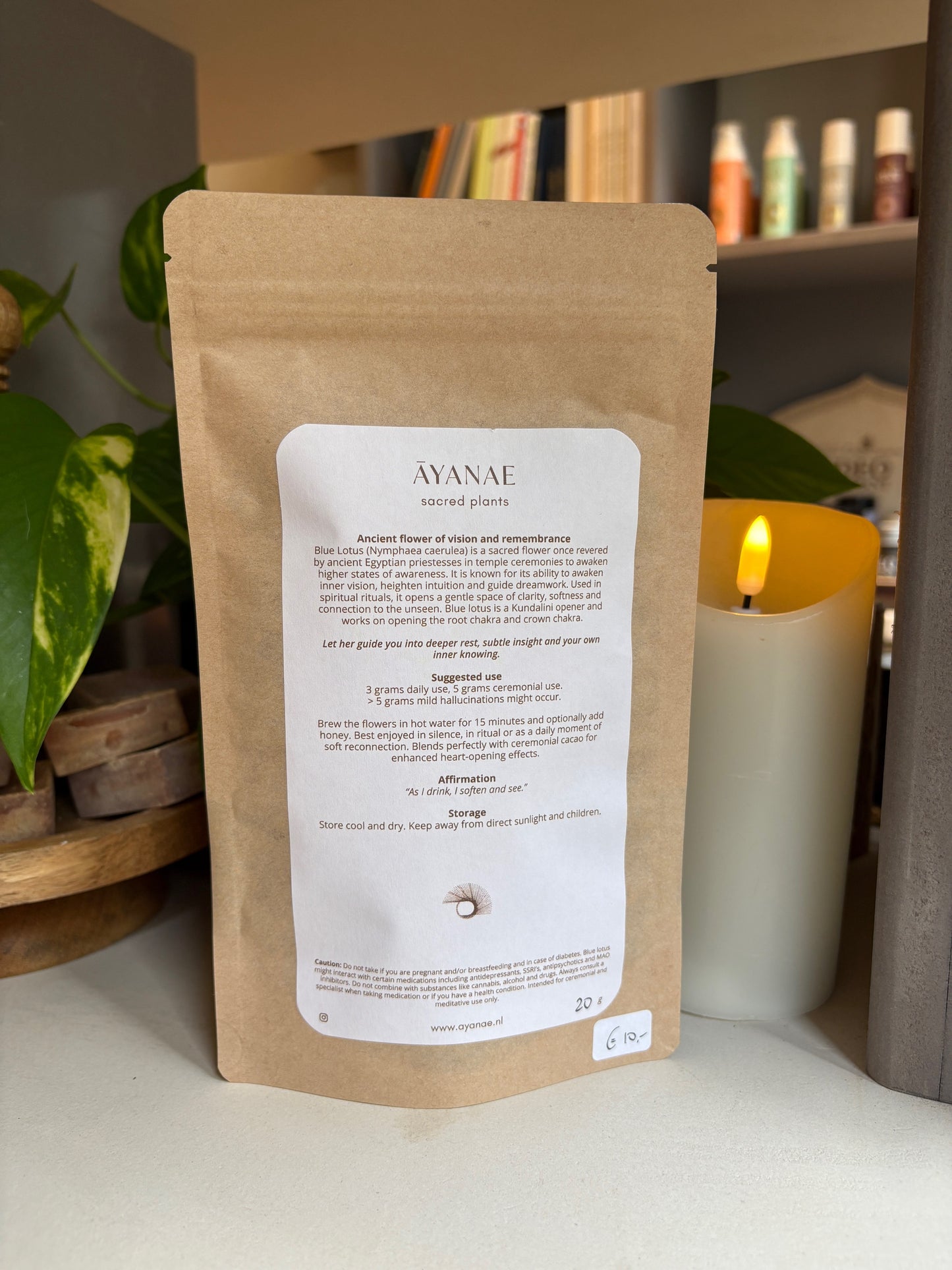 100% PURE ORGANIC BLUE LOTUS AYANAE SACRED PLANTS ECUADOR 20G