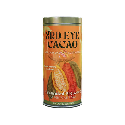 Third Eye Ceremonial Cacao- Grounded Presence Elixir: 8.4oz Tin (30 Servings)