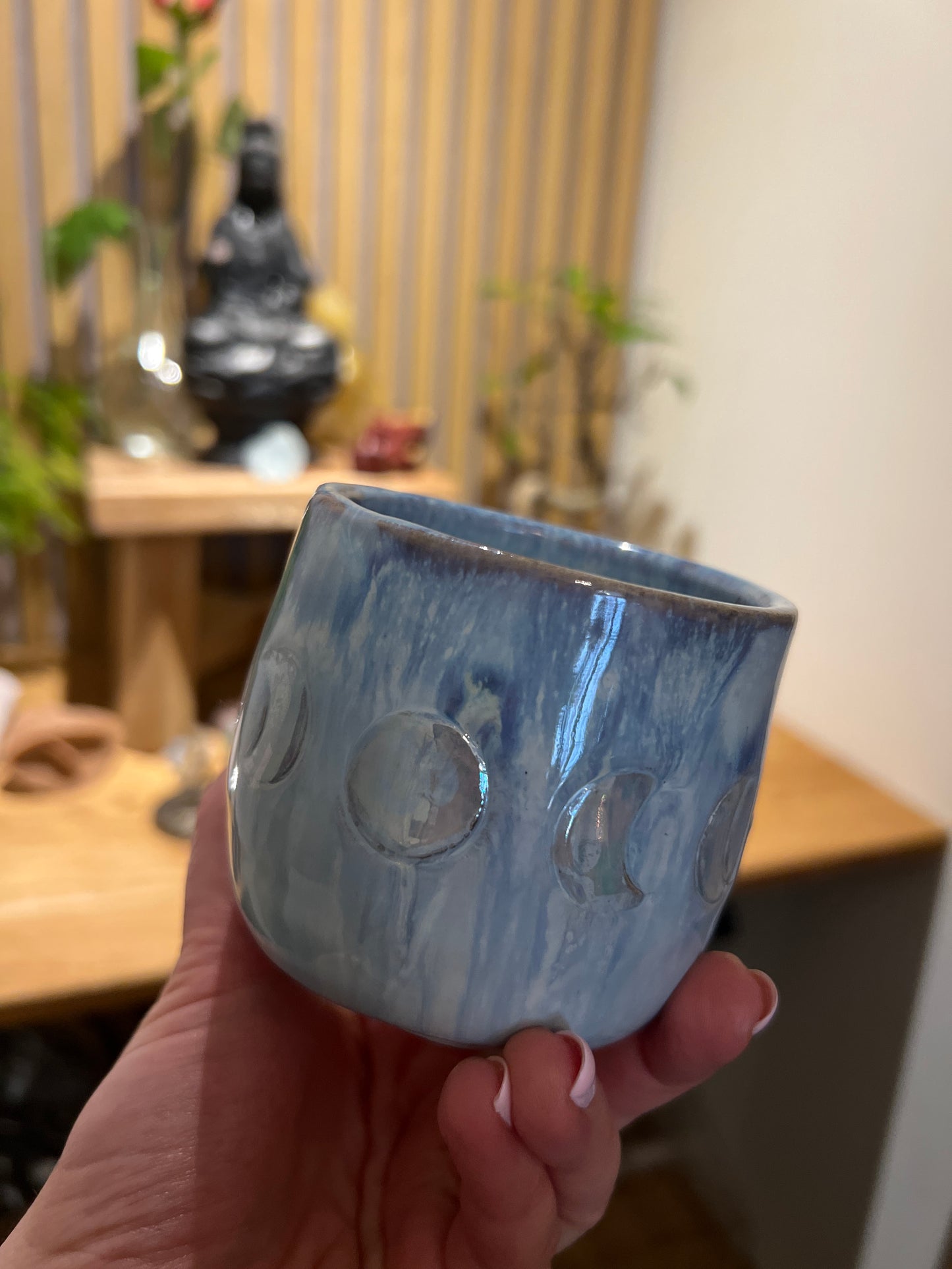 Handmade ceramic cacao cup “Moon phases” - Studio Avalon Boheme