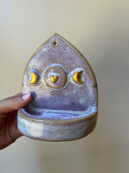 Handmade altar - 24K Gold Moon and heart - Studio Avalon Bohème