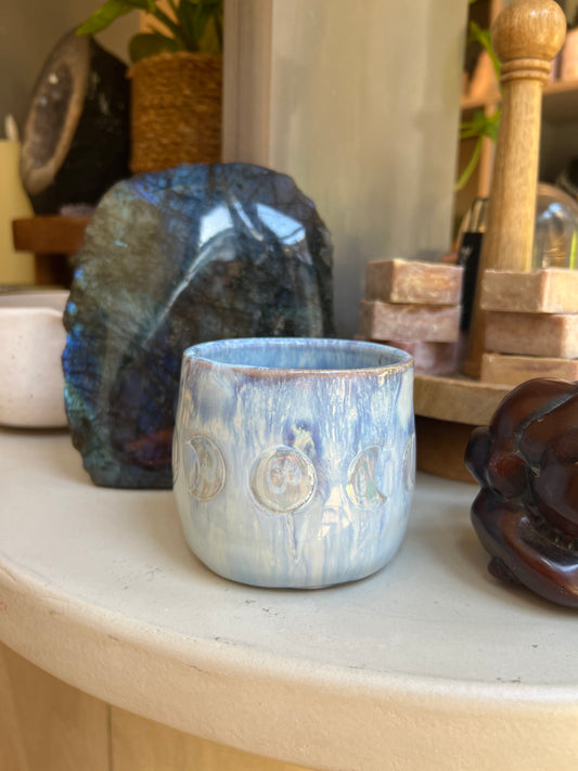 Handmade ceramic cacao cup “Moon phases” - Studio Avalon Boheme