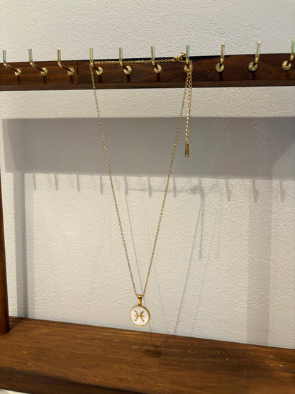 Zodiac Sign 18K Gold Plated Necklace Pisces Vissen Chain