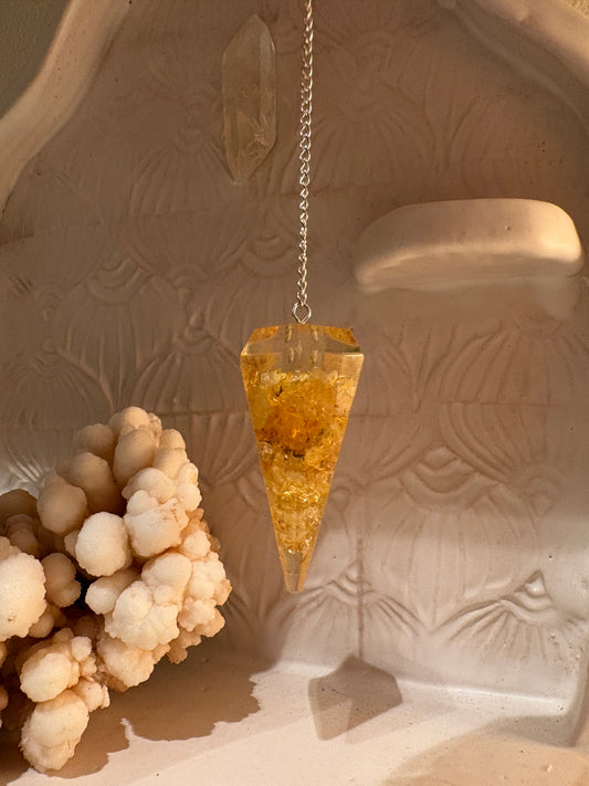 Citrine Orgonite Pendulum Faceted