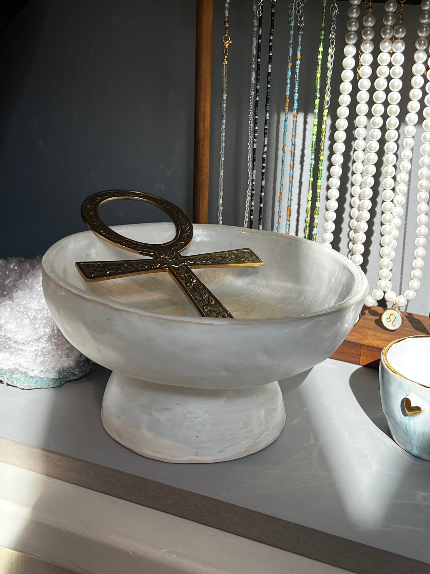 Handmade big smudge bowl- Cream- Studio Avalon Boheme