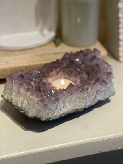 Amethyst Crystal Candle Holder