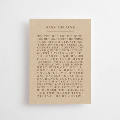 STAY OFFLINE - SWITCH OFF YOUR PHONE... - POSTCARD