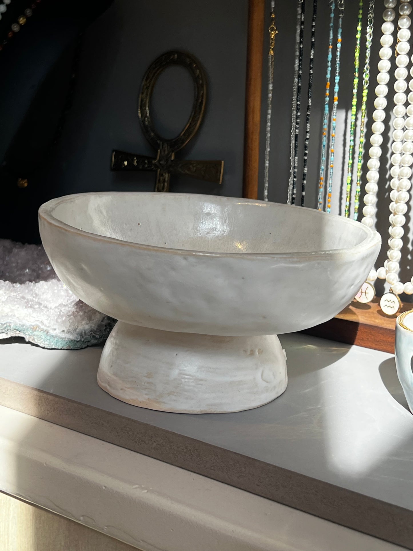 Handmade big smudge bowl- Cream- Studio Avalon Boheme