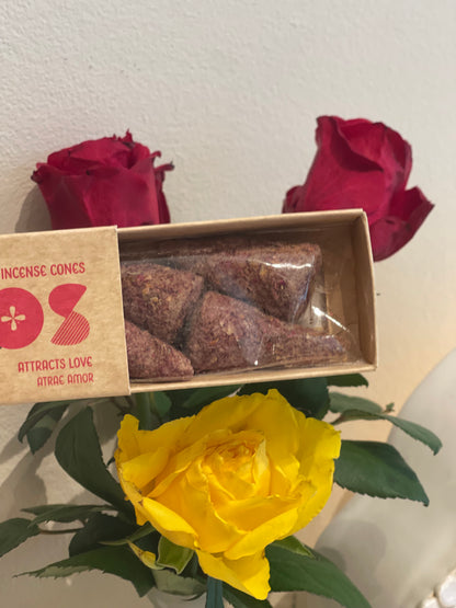INCENSE Sagrada Madre Rose Petals Natural Incense Cones