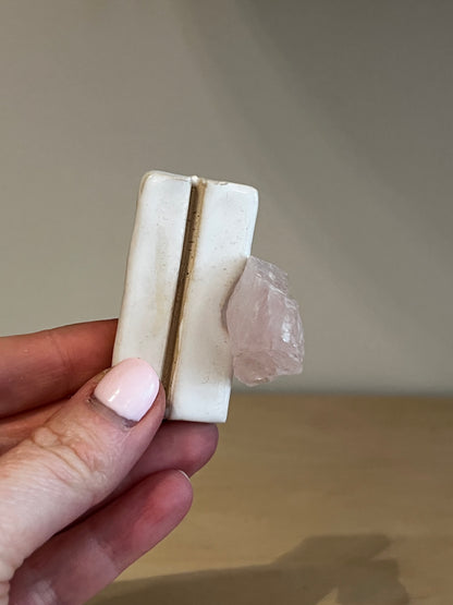 Handmade ceramic cardholder - Rosequartz - Studio Avalon Boheme