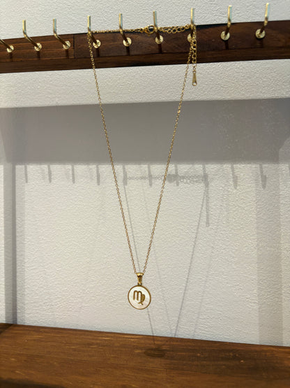 Zodiac Sign 18K Gold Plated Necklace Virgo Maagd Chain