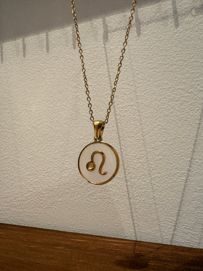 Zodiac Sign 18K Gold Plated Necklace Leo Leeuw Chain