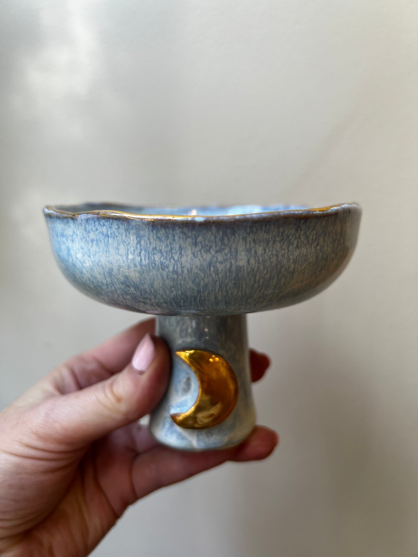 Handmade ceramic smudge bowl- Gold Moon - Studio Avalon Boheme
