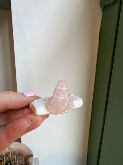Handmade ceramic cardholder - Rosequartz - Studio Avalon Boheme