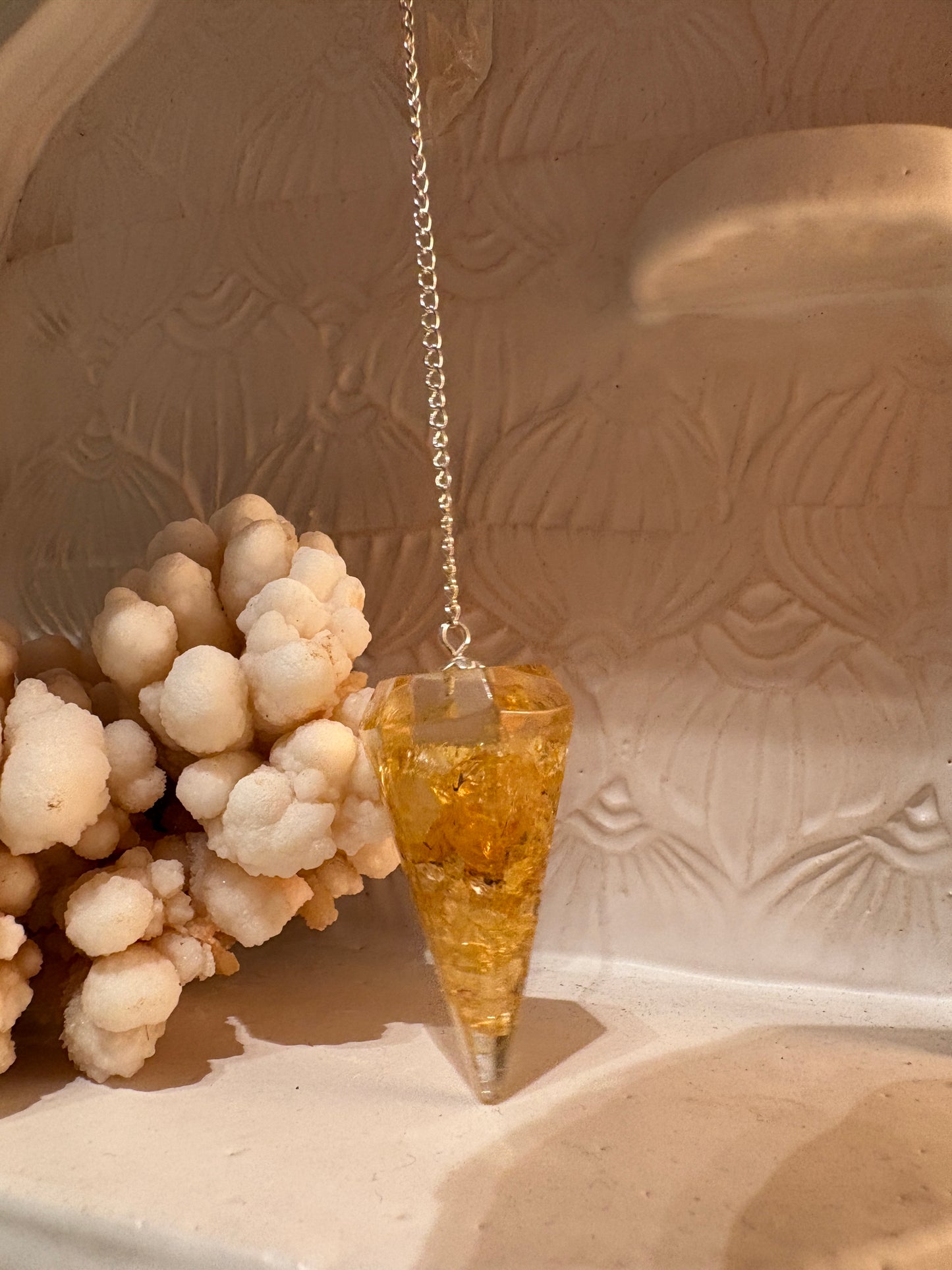 Citrine Orgonite Pendulum Faceted