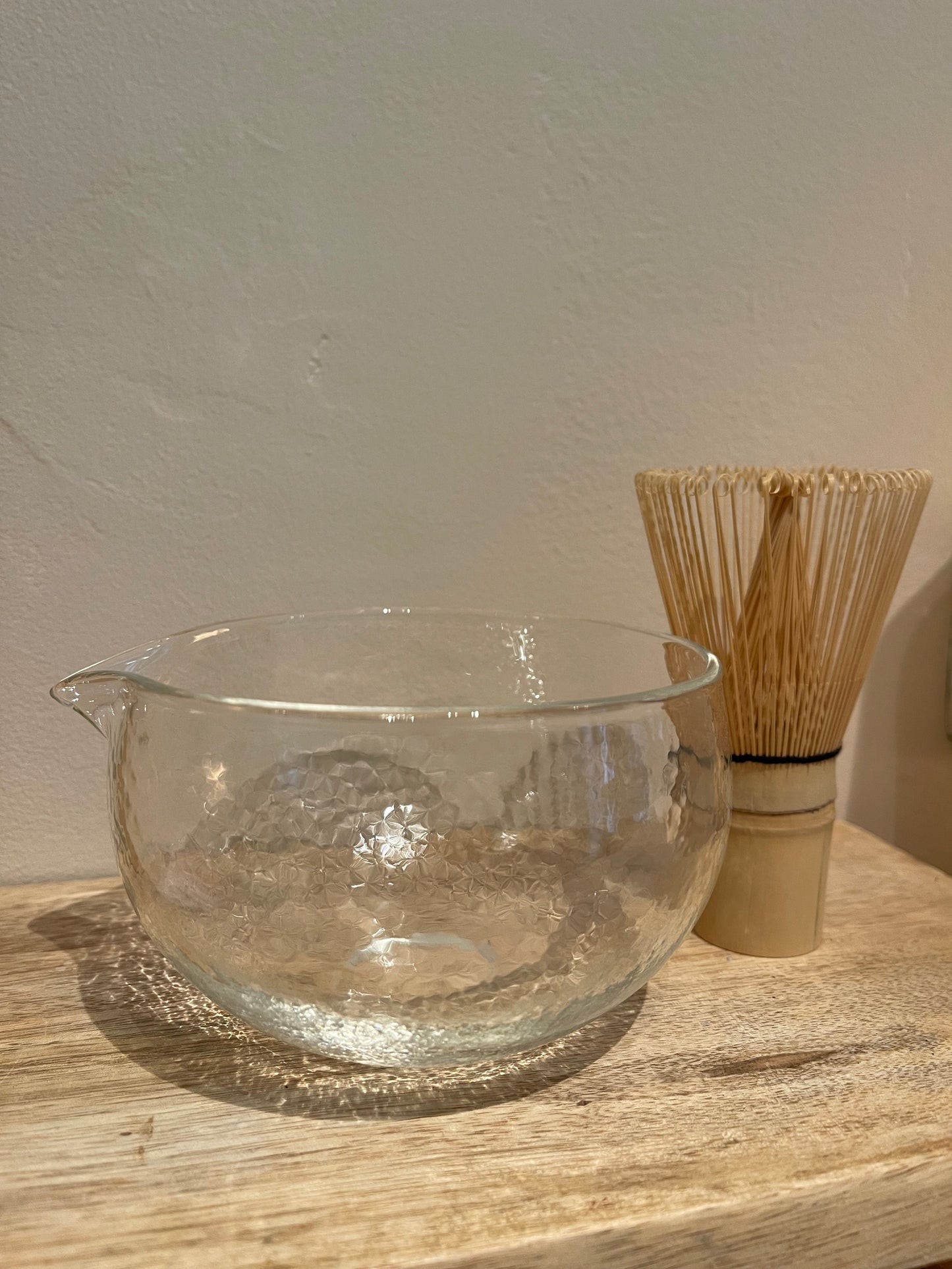 Japanese matcha glass bowl (chawan)