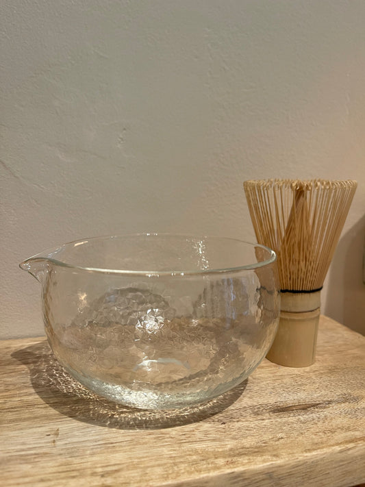 Japanese matcha glass bowl (chawan)