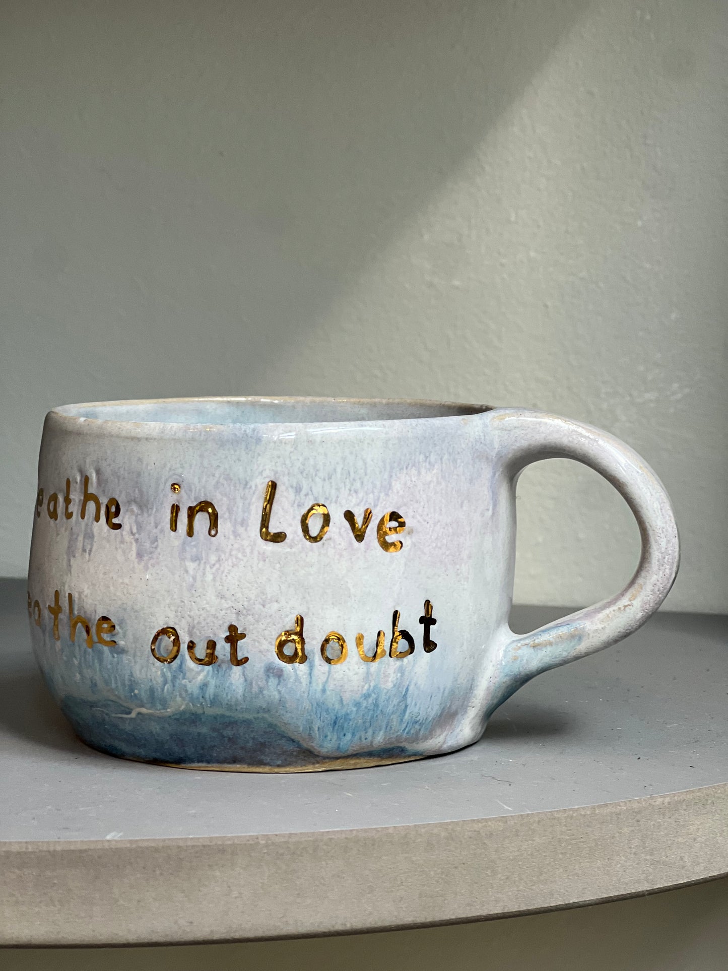 Handmade ceramic mug “Breath in Love” - Studio Avalon Boheme
