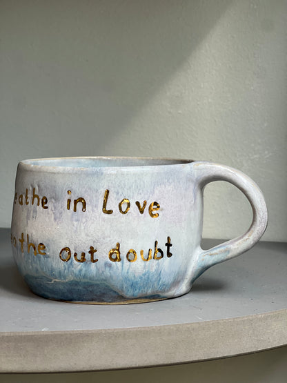 Handmade ceramic mug “Breath in Love” - Studio Avalon Boheme