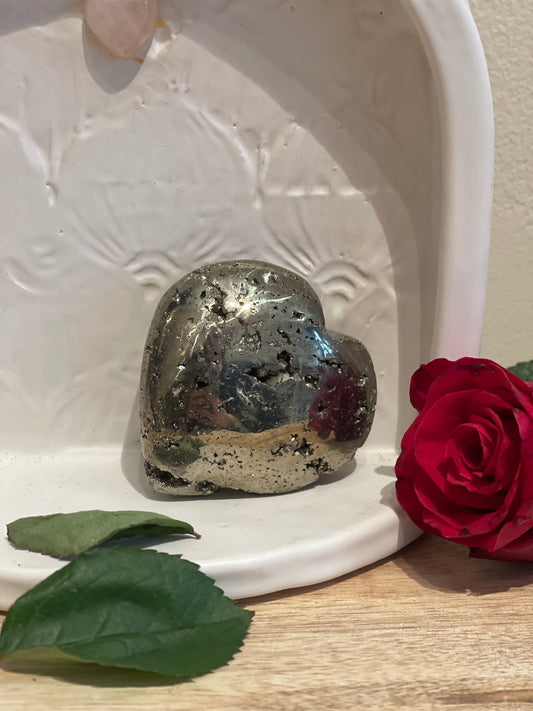 Pyrite Crystal Solar Plexus Chakra Heart Shape