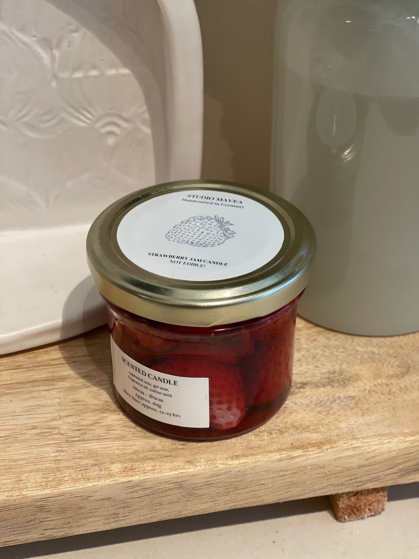 Strawberry Jam Natural Soy Wax Scented Candle 165g