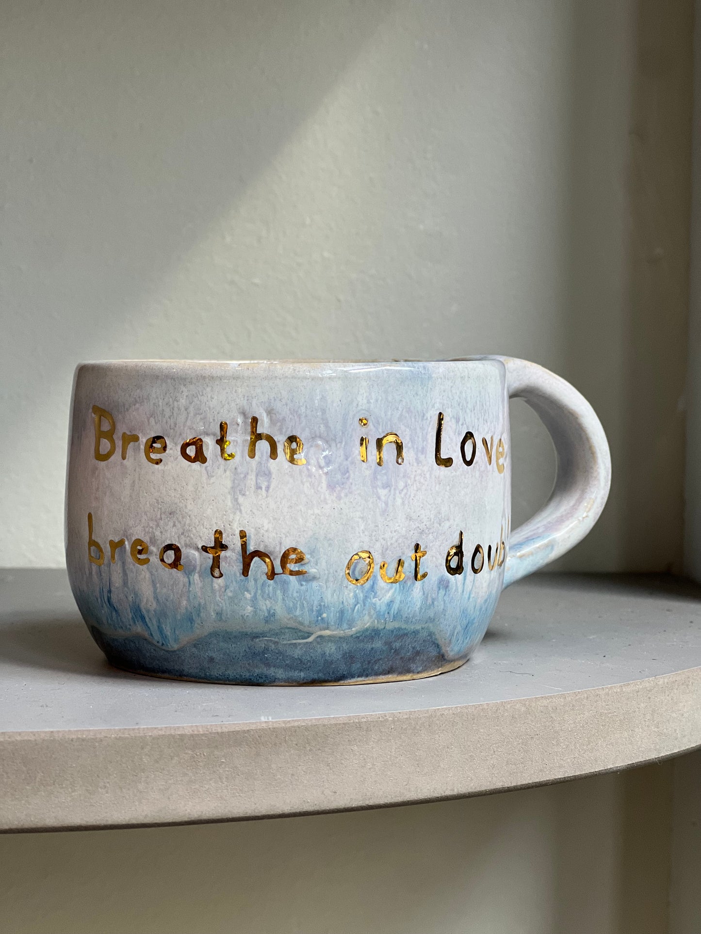 Handmade ceramic mug “Breath in Love” - Studio Avalon Boheme