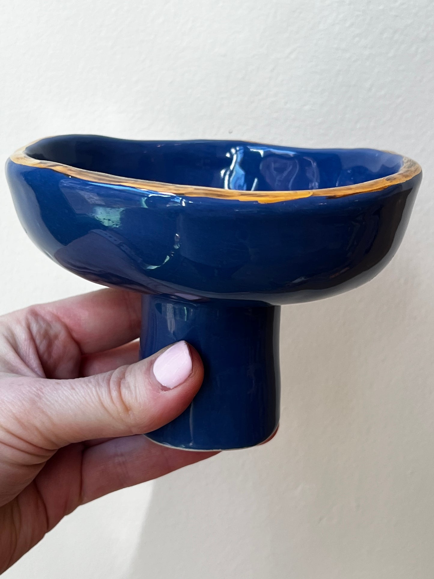 Handmade ceramic smudge bowl- Gold rim - Studio Avalon Boheme