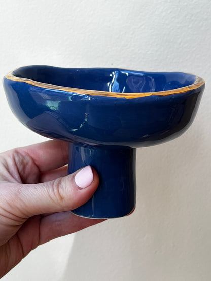 Handmade ceramic smudge bowl- Gold rim - Studio Avalon Boheme