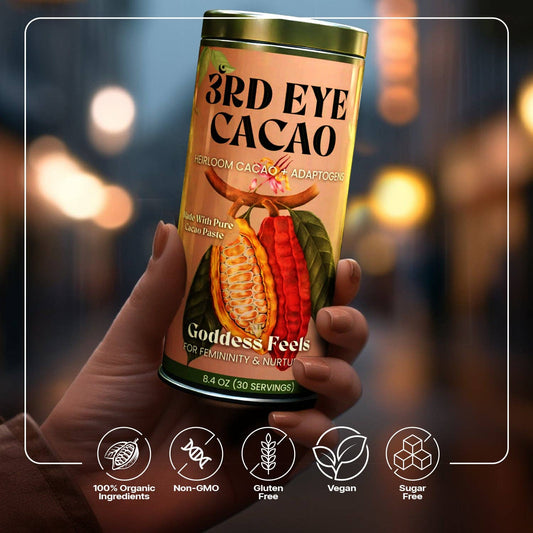 Third Eye Ceremonical Cacao - Goddess Feels Elixir: 8.4oz Tin (30 Servings)