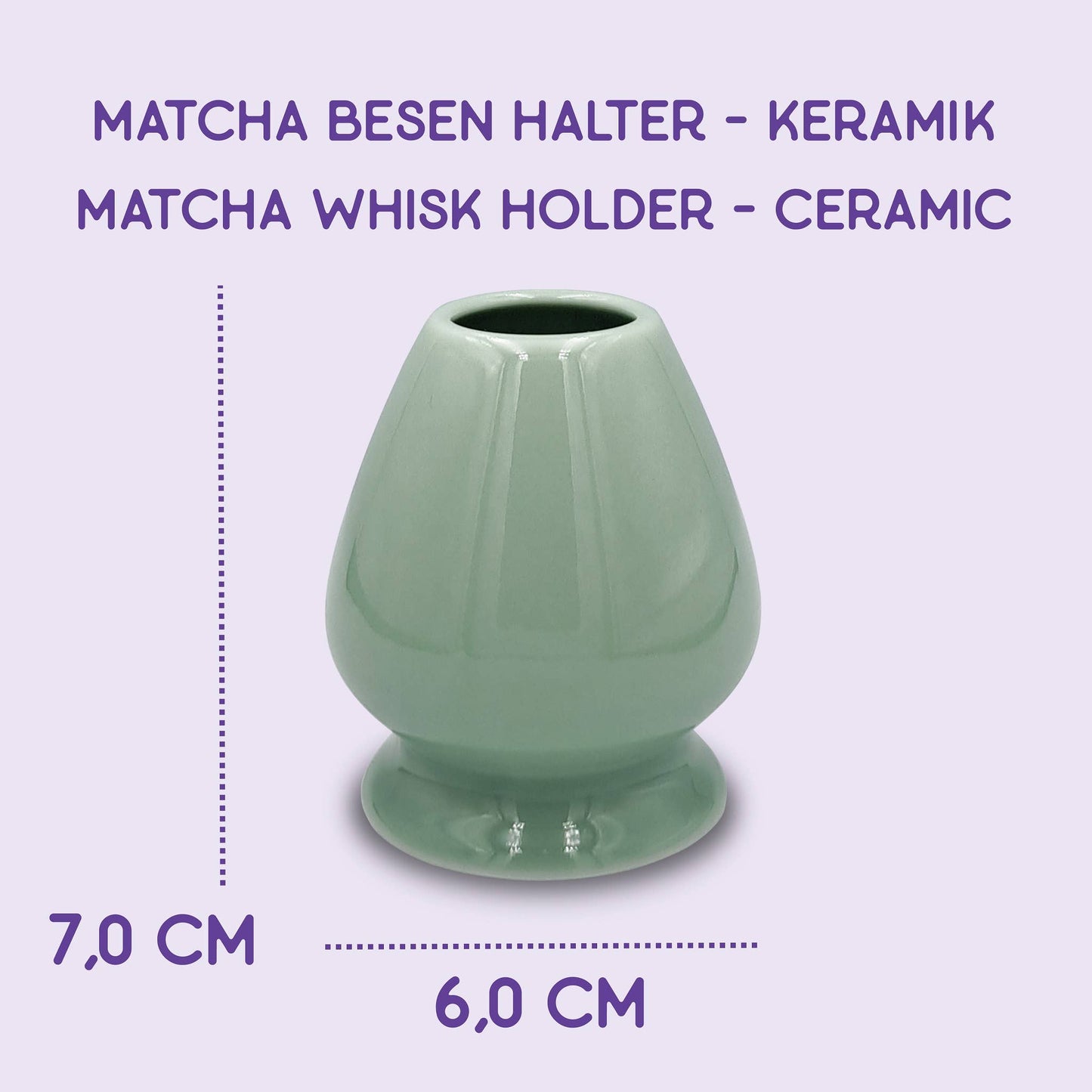 Matcha whisk holder Kusenaoshi green ceramic