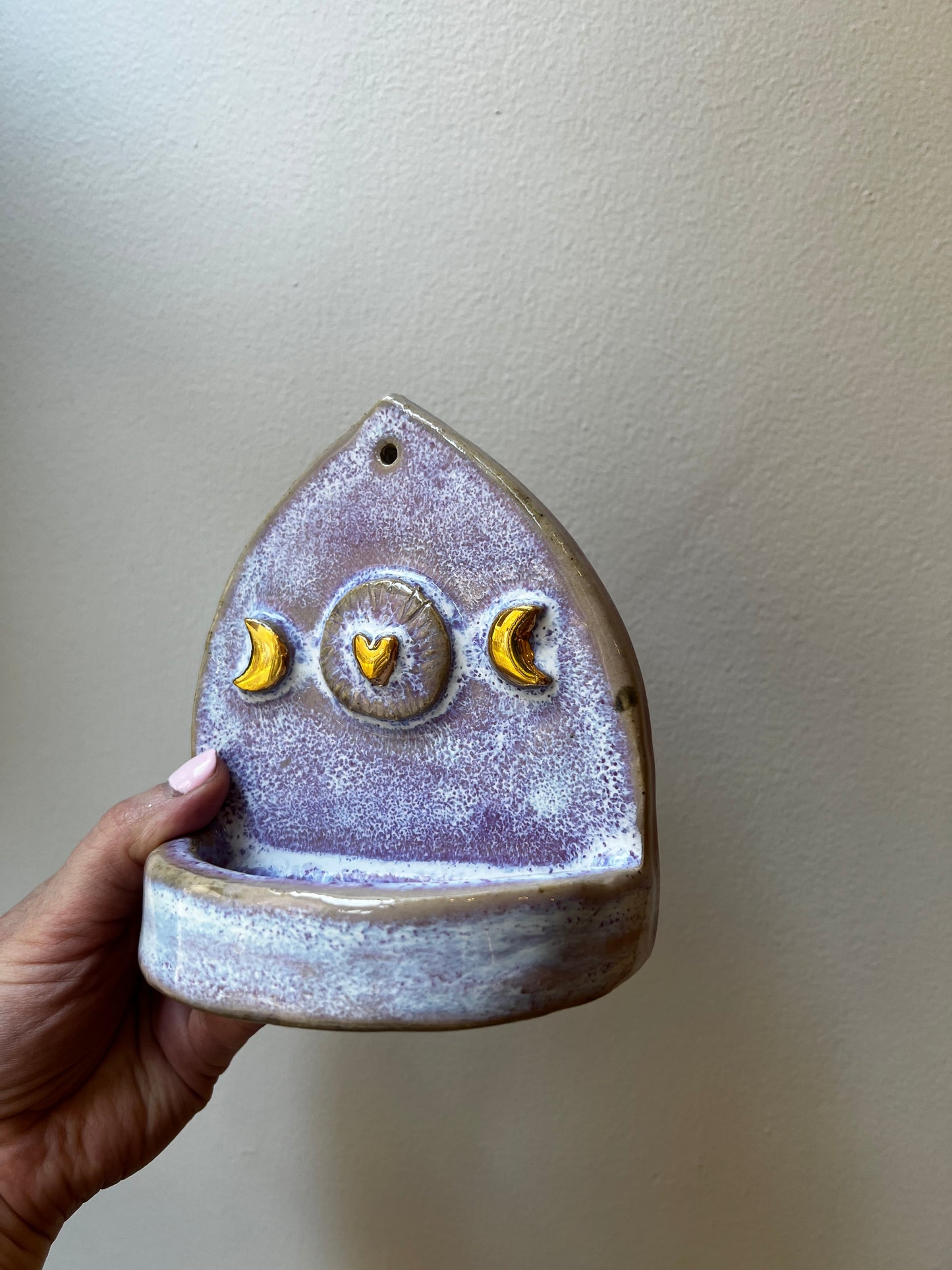 Handmade altar - 24K Gold Moon and heart - Studio Avalon Bohème