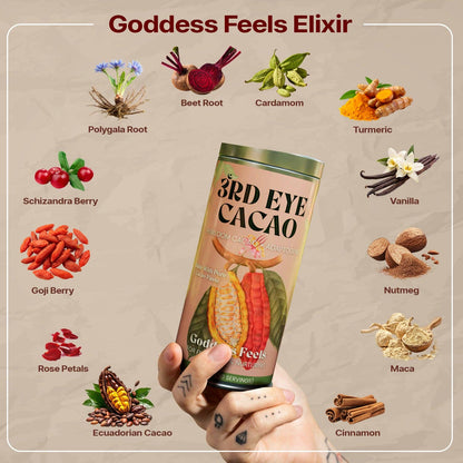Third Eye Ceremonical Cacao - Goddess Feels Elixir: 8.4oz Tin (30 Servings)