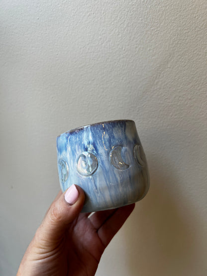 Handmade ceramic cacao cup “Moon phases” - Studio Avalon Boheme