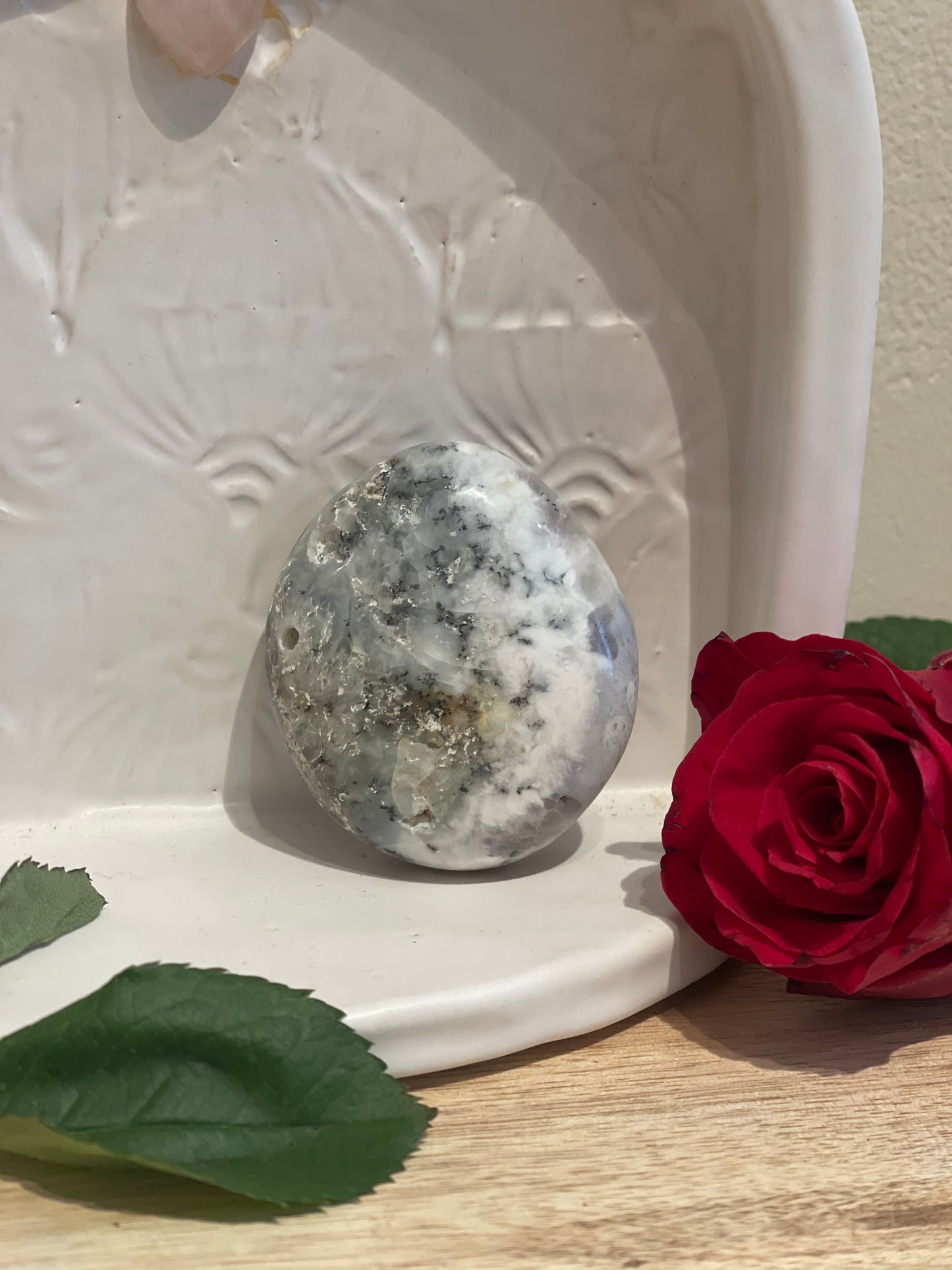 Opal Agate Crystal Stone Crown and Heart Chakra