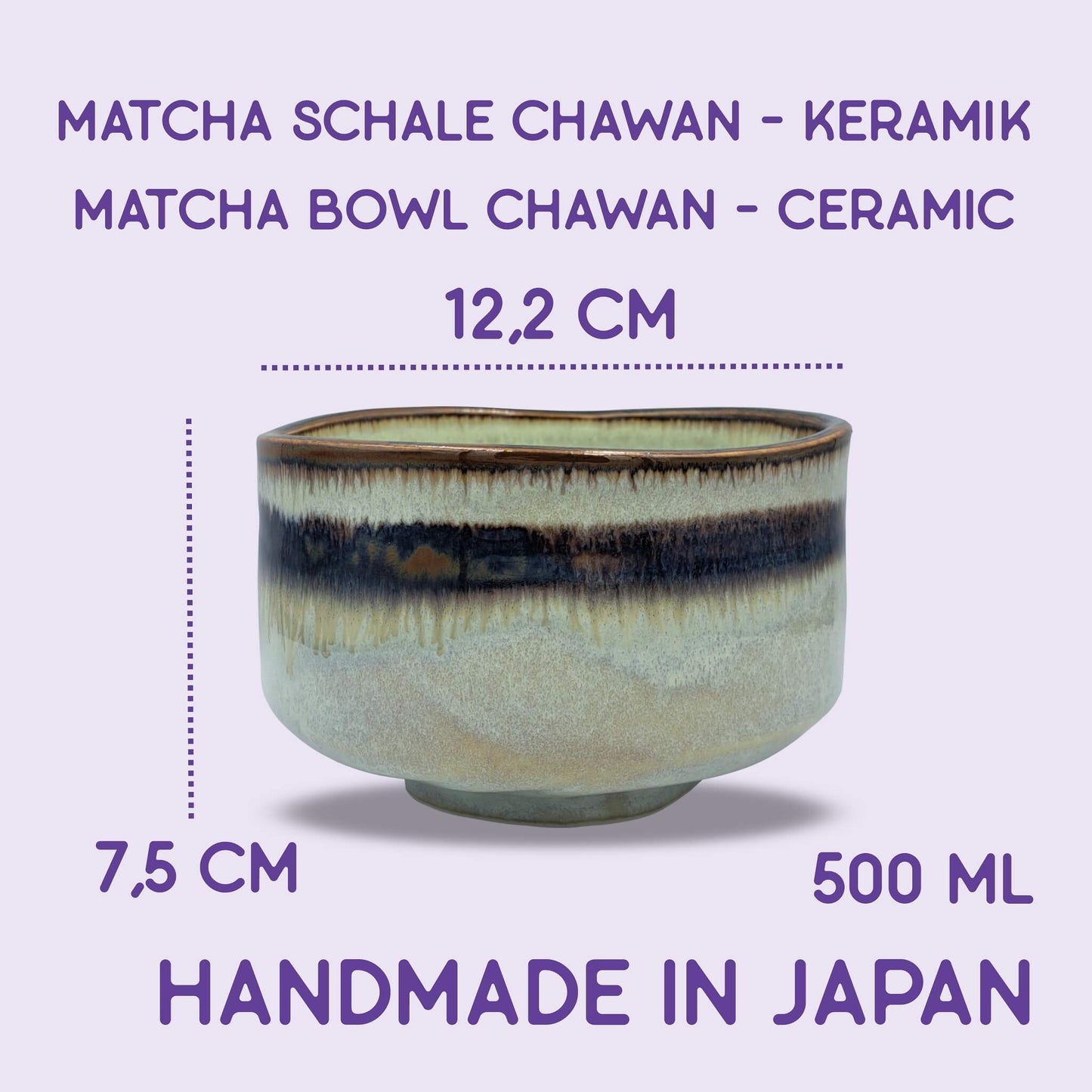 Japanese Matcha Bowl Chawan Wasabi handmade ceramic