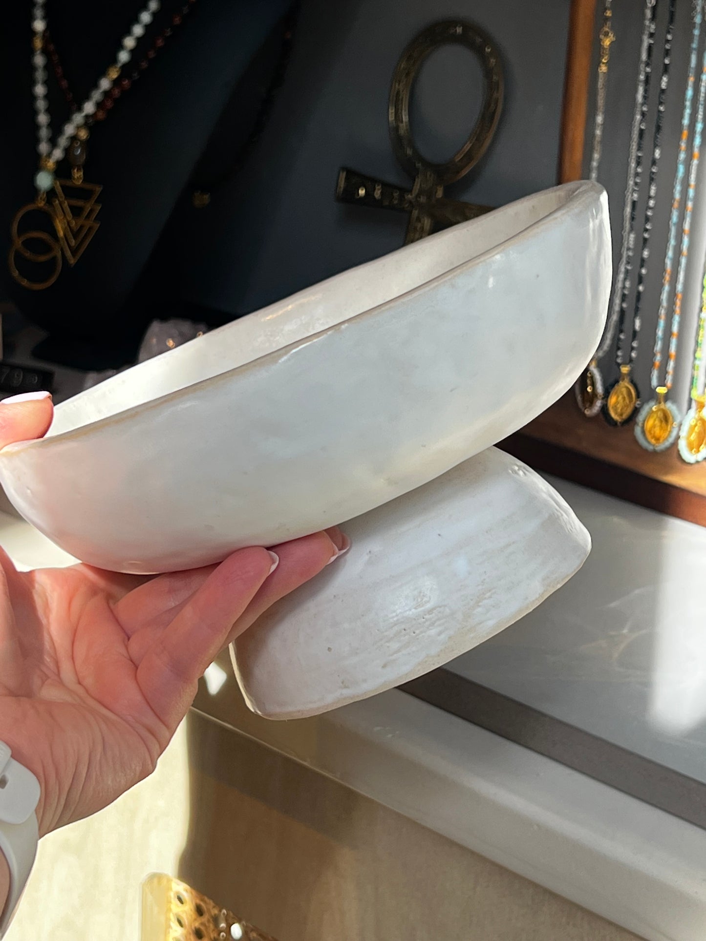 Handmade big smudge bowl- Cream- Studio Avalon Boheme