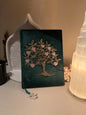 Green Velvet Notebook with Tree of Life and Hearts- Size 20 x 15 cm