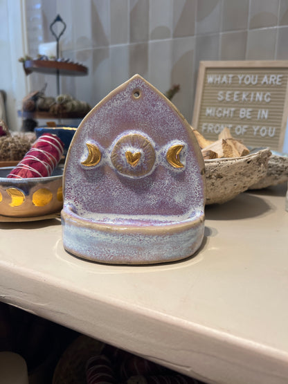 Handmade altar - 24K Gold Moon and heart - Studio Avalon Bohème