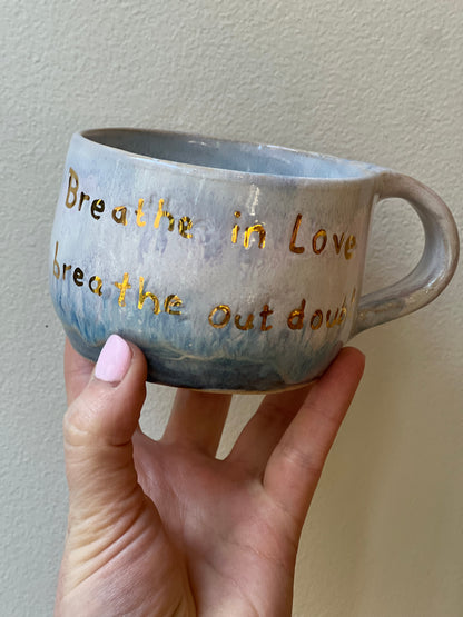 Handmade ceramic mug “Breath in Love” - Studio Avalon Boheme