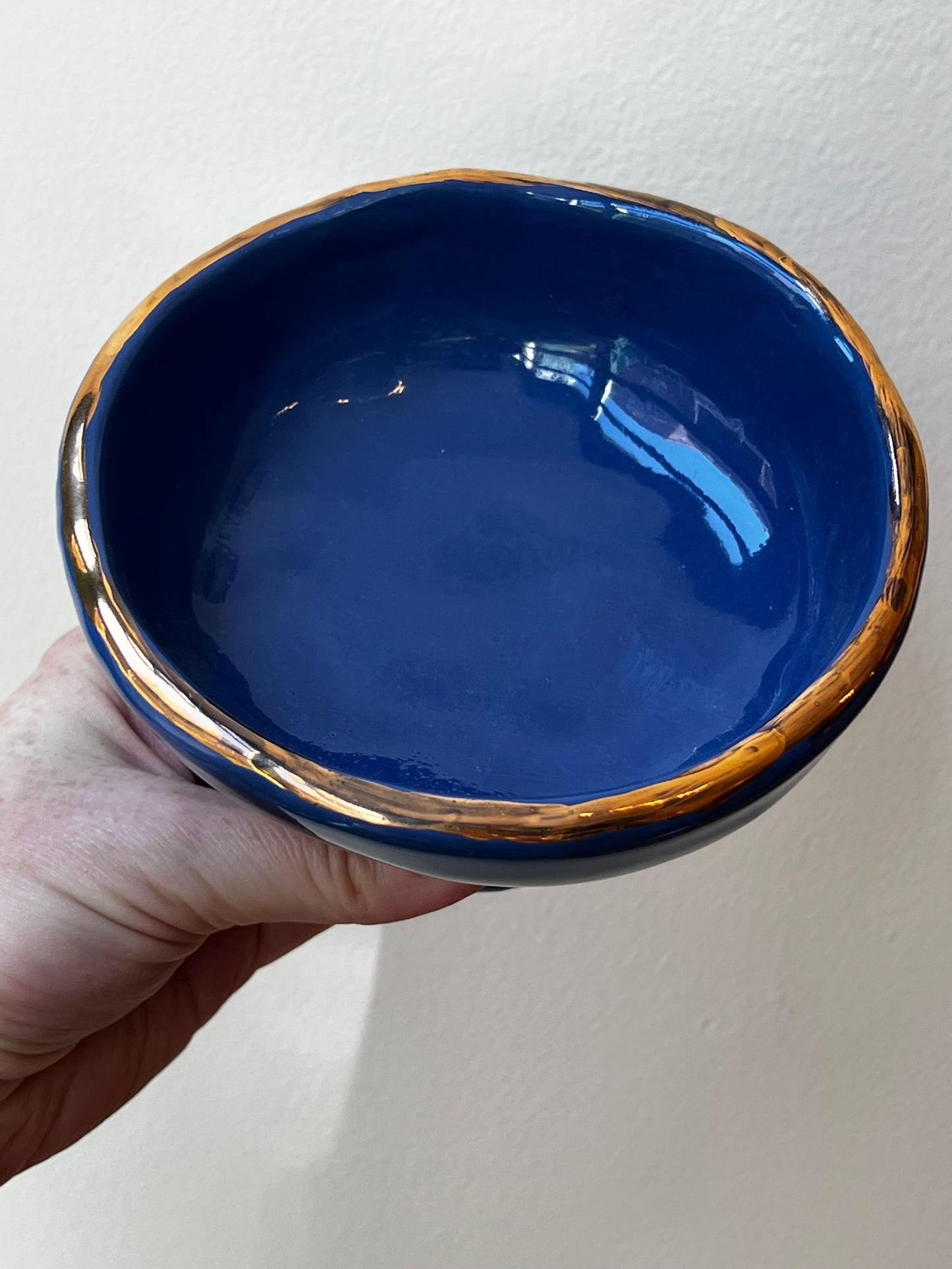 Handmade ceramic smudge bowl- Gold rim - Studio Avalon Boheme