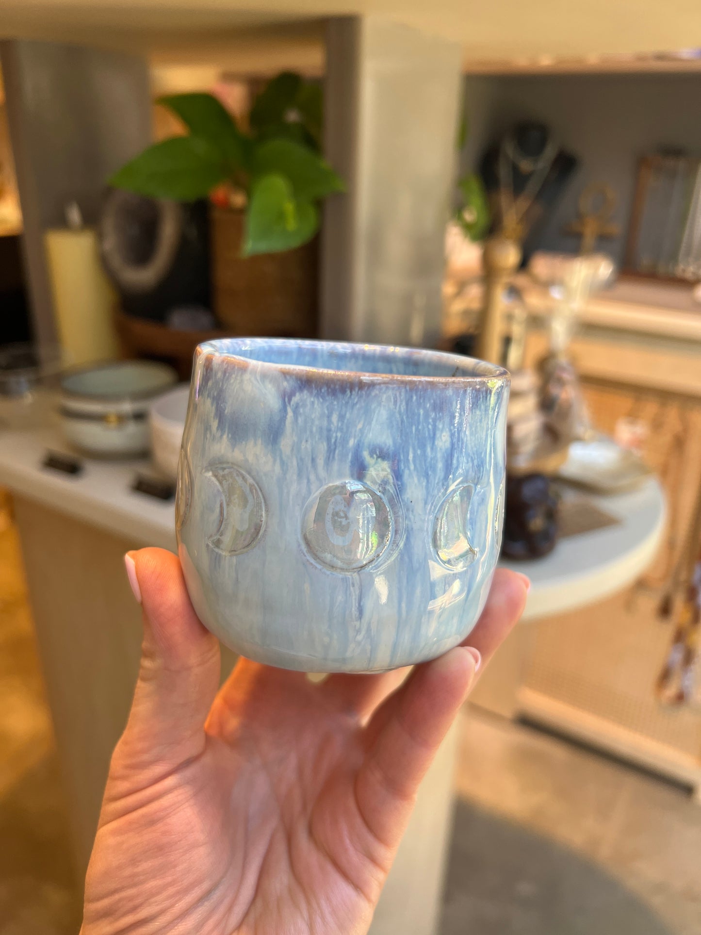 Handmade ceramic cacao cup “Moon phases” - Studio Avalon Boheme