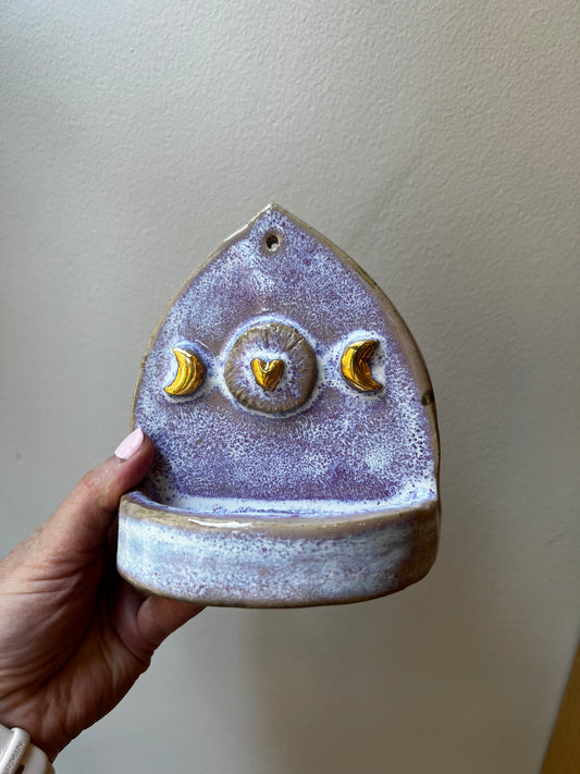 Handmade altar - 24K Gold Moon and heart - Studio Avalon Bohème